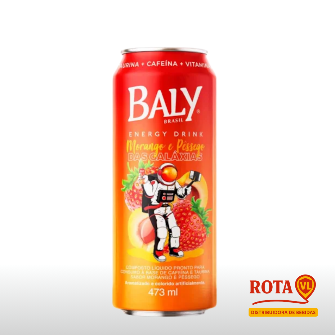 Energético Baly Morango e Pêssego Latão 473ml