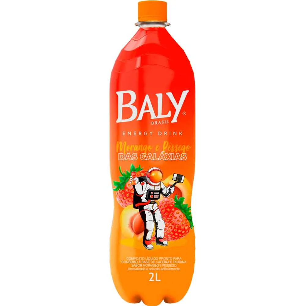 Baly Energético Morango e Pêssego 2L