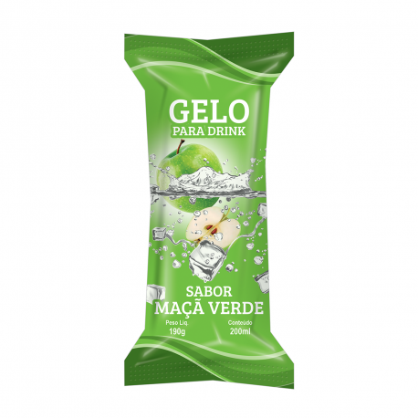Gelo Para Drink Sabor Maça Verde 200 ml
